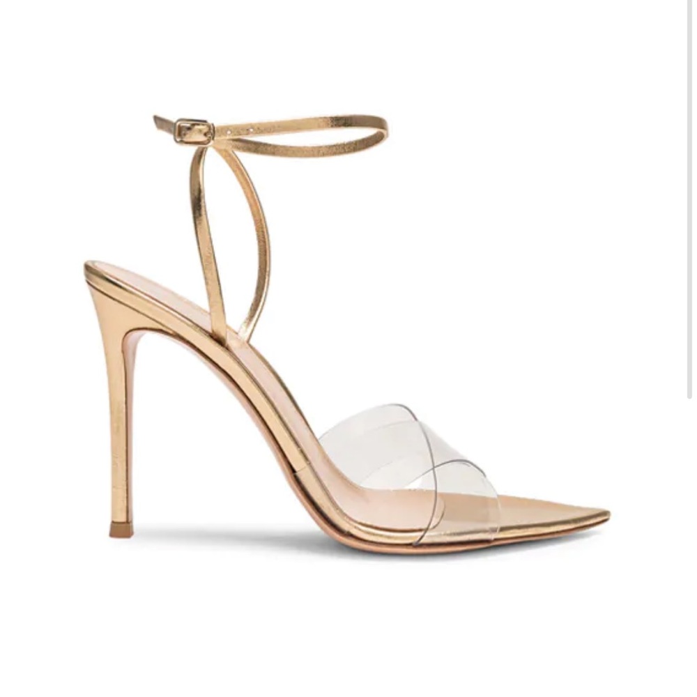 Gianvito Rossi Stark Plexi PVC Gold Sandals